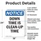 Signmission Down Time Is Clean-Up Time, 18 in W x Rectangle, Aluminum OS-2PACK-NS-A-1824-V-11539 - alternate 6